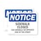 Signmission Sidewalk Closed Use Sidewalk On Opposite OSHA Notice Sign, Vinyl Decal, 10in W x 7in L, 2PK OS-2PACK-NS-D-710-L-18325 - alternate 1